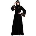 Classic abaya with embroidery work- Black Classic abaya with embroidery work- Black